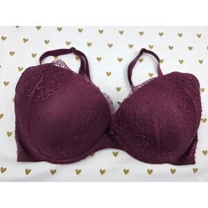 Victorias Secret Maroon Lace VERY SEXY Push Up Bra 34DD